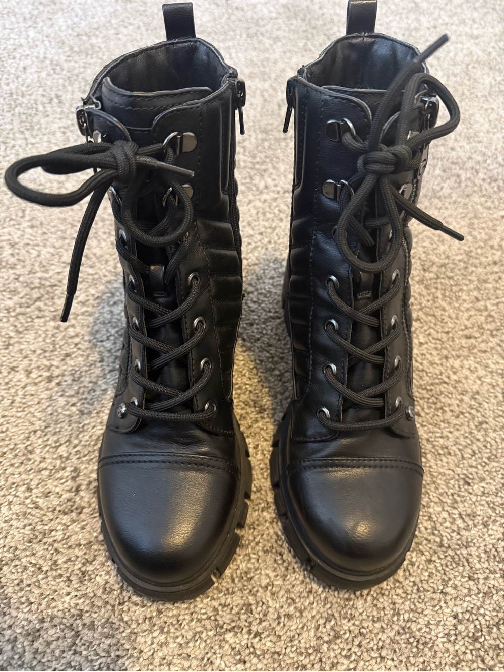 GBG Los Angeles Women’s Black Lace-Up Combat Boots